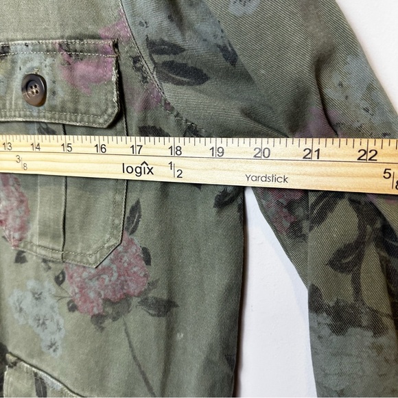 Lucky Brand Green Floral Utility Chore Jacket Women’s Size Small - Picture 8 of 9